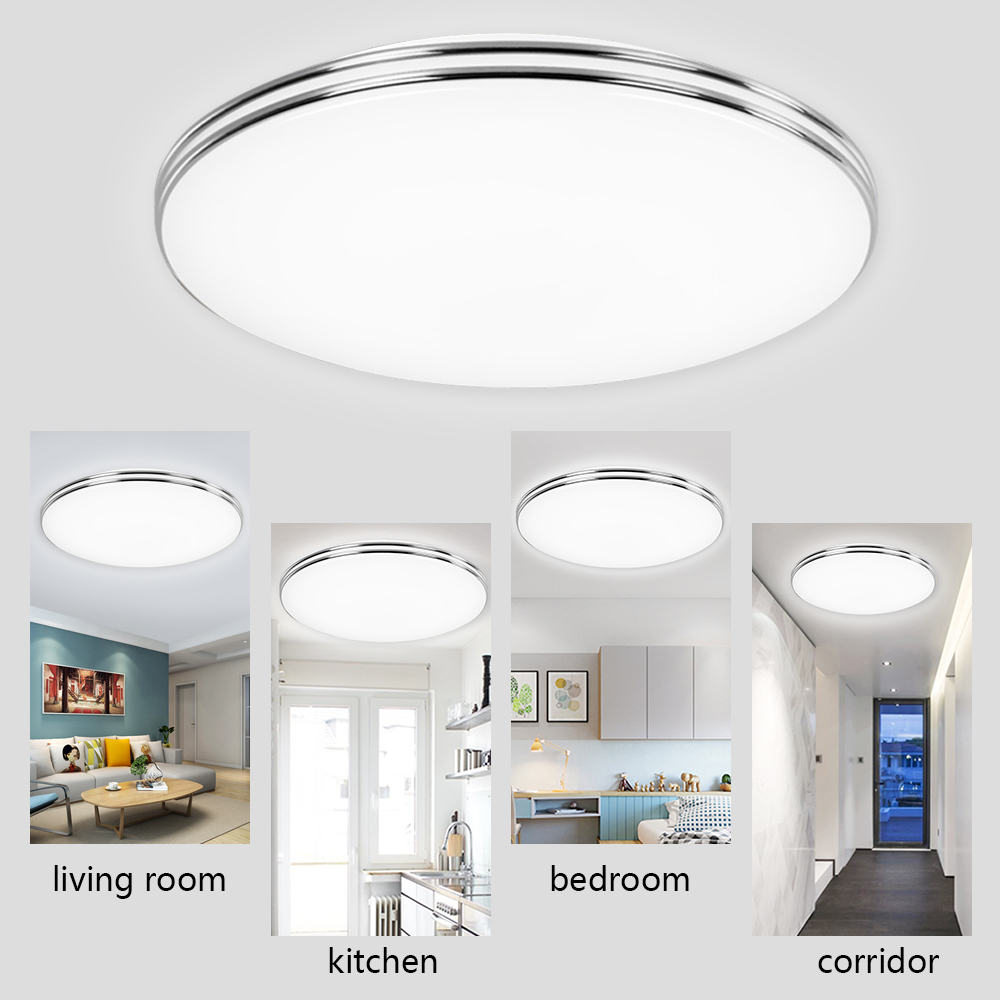 Details About 24w Bright Round Led Ceiling Down Light Panel Wall Kitchen Bathroom Room Lamp