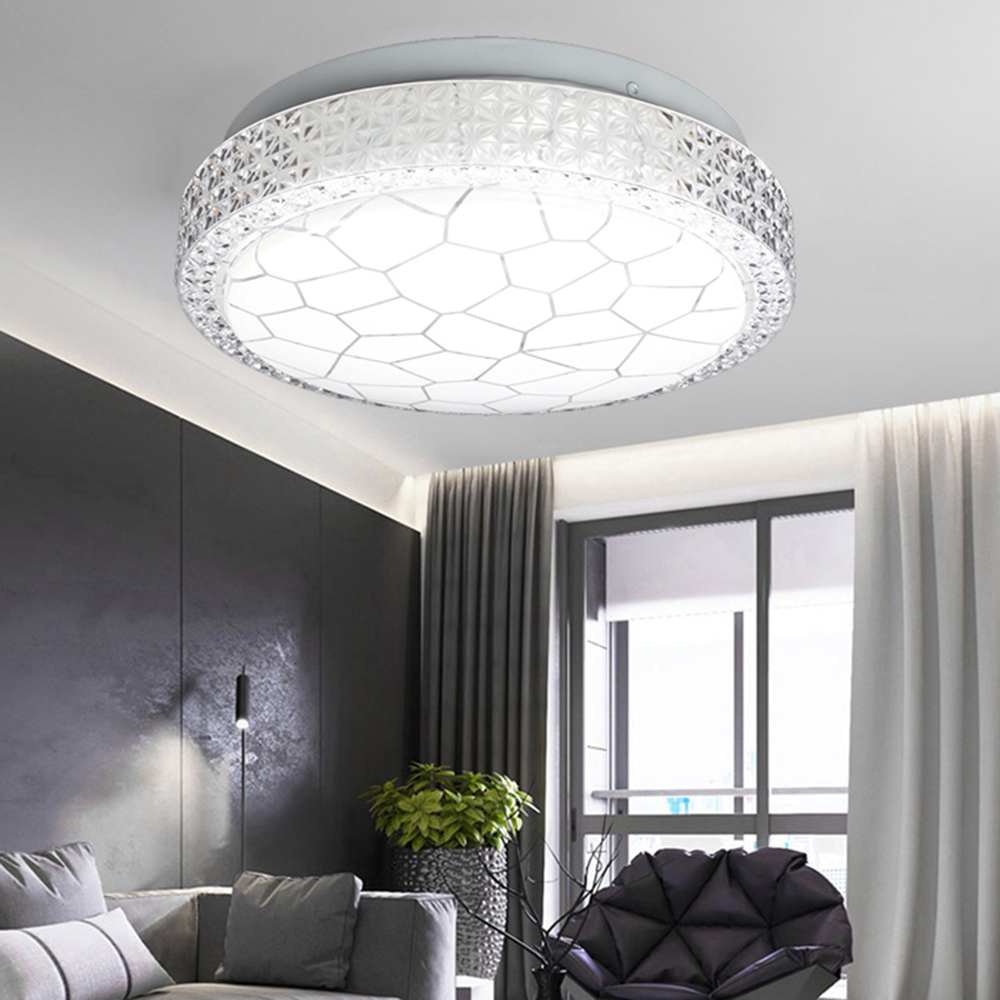 Led Flush Mount Ceiling Light Moon 12w Round Crystal For Bathroom